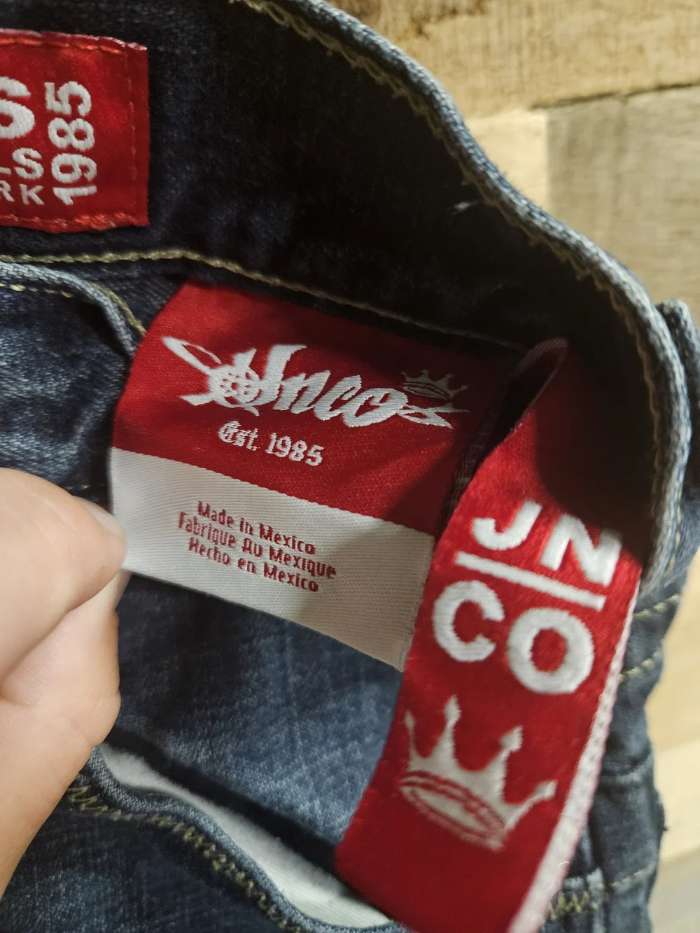 Vintage JNCO Kids Denim Shorts Size 10 Embroidered Jorts Bulldog Pocket Patch